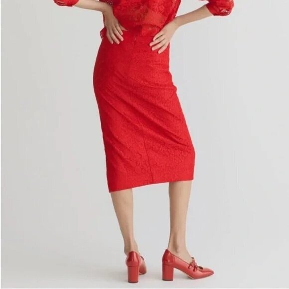 J. Crew Side Slit Pencil Skirt with Lace in Black 12 New Womens Cocktail Holiday - Picture 8 of 9